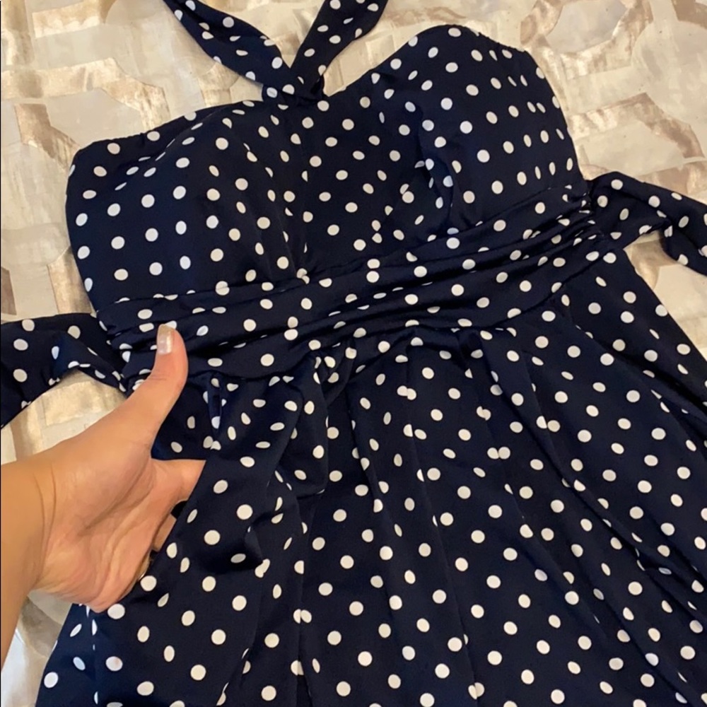 Halter top polkadot dress